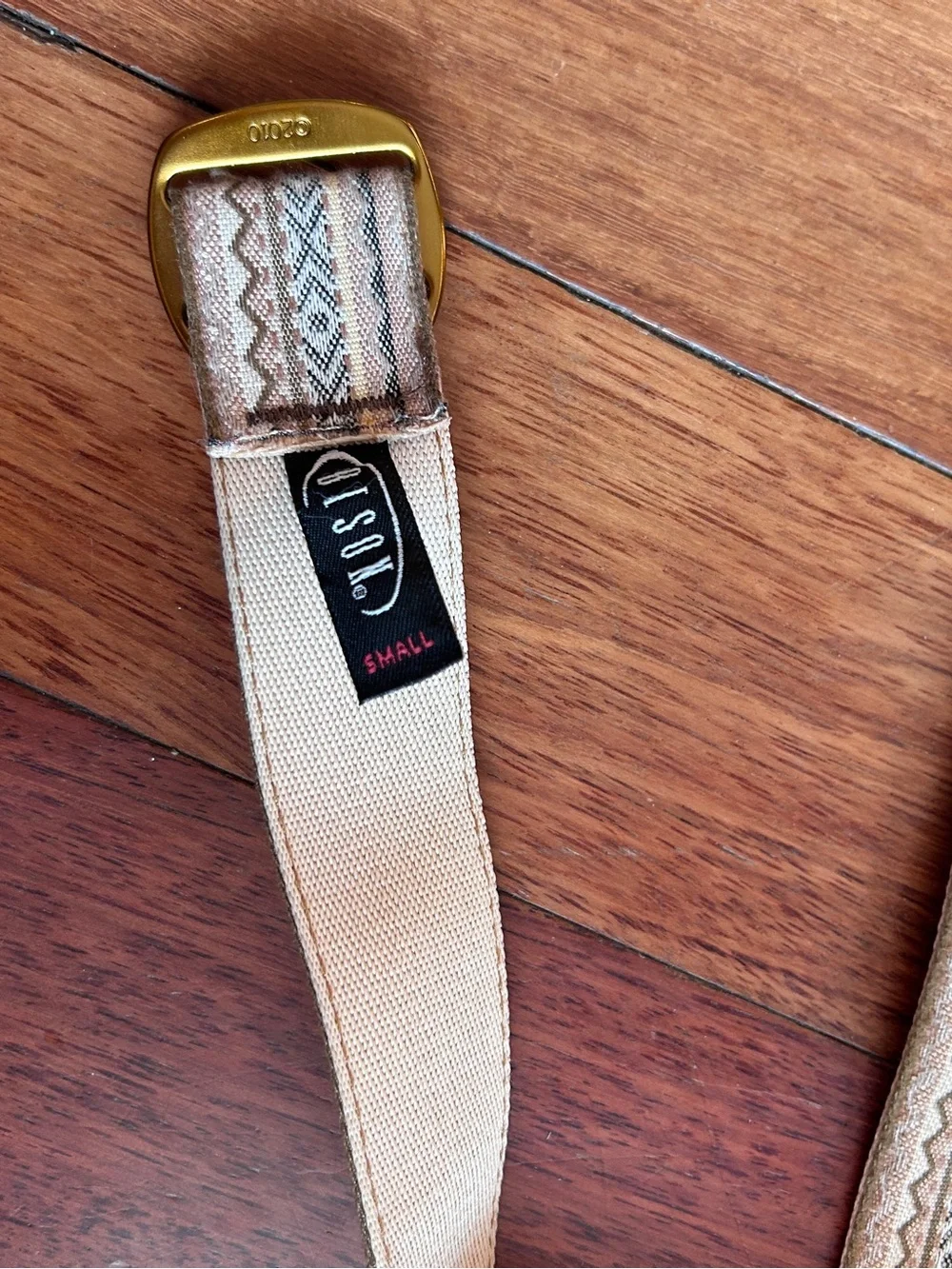 Bison Made in USA Y2K Southwestern Coastal Cowgirl Canvas Striped Belt